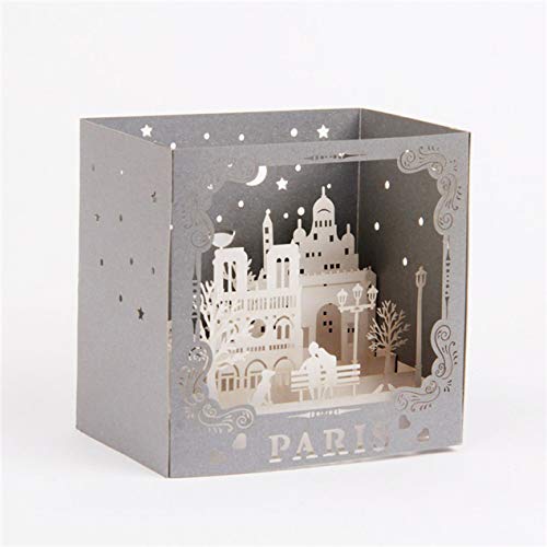 3D París Pop-up Tarjetas de felicitación para cumpleaños Amor Día de la Madre Gracias Tarjeta de aniversario Tarjetas de graduación hechas a mano - Image 3