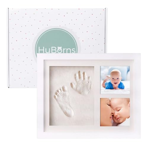 HuBorns Marco huellas bebé recién nacido arcilla, kit huella