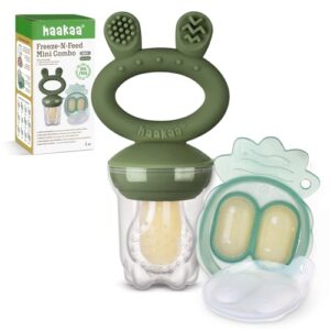 Haakaa Bebé Comedero Frutas Combo mini bandejas, Moldes BPA