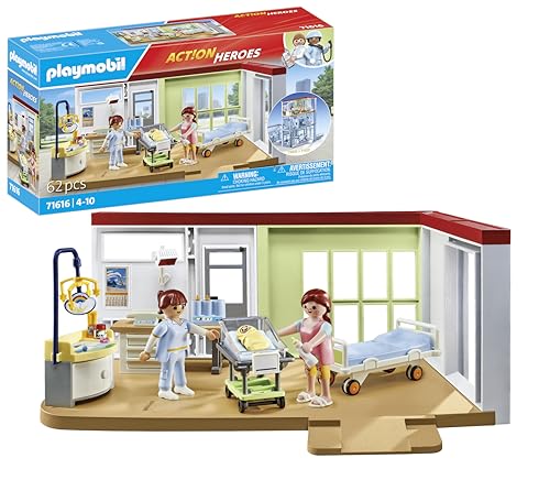 PLAYMOBIL Action Heroes 71616 Maternidad, Hecha más 80% Base