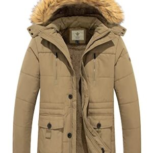 WenVen Cálido Invierno Chaquetas Algodón Parka Viento Hombre