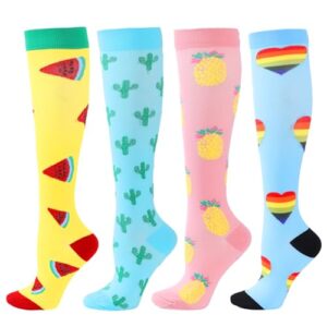 BONANGEL 4 Pares Calcetines Compresión Mujeres Hombres