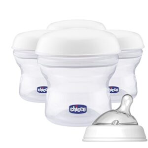 Chicco Contenedores leche materna rosca tetina, 4 unidades