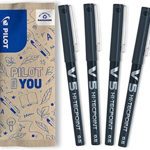 PILOT 4 Hi-Tecpoint Roller Tinta Líquida Negro Punta Fina