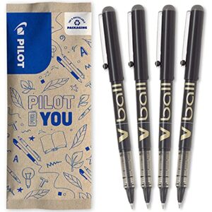 PILOT Caja 4 VBall 07 Bolígrafos Roller Tinta Líquida Punta