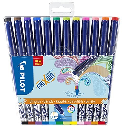 PILOT Caja 12 FriXion Fineliner Rotuladores Borrables Tinta