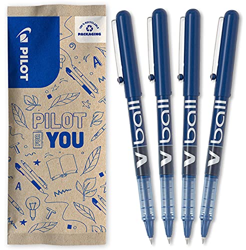 PILOT Caja 4 VBall 05 Bolígrafos Roller Tinta Líquida Punta